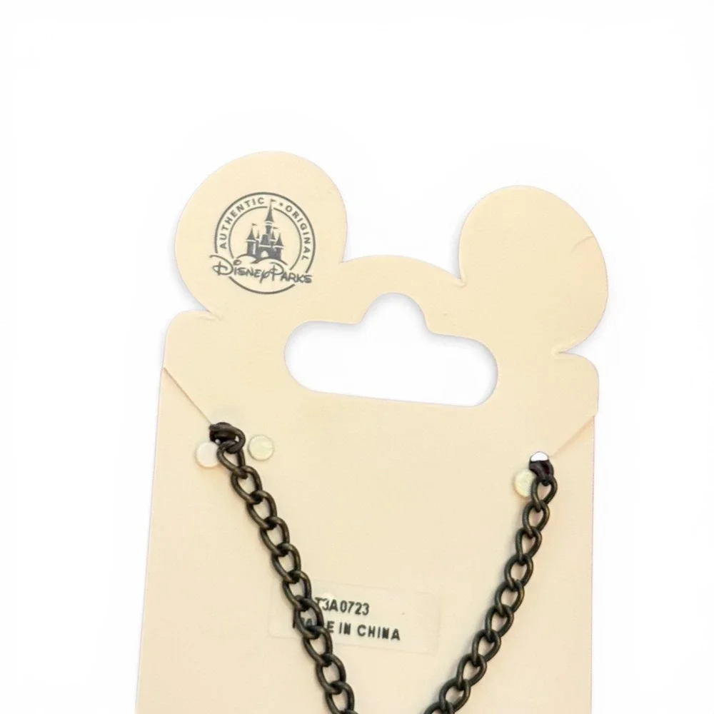 Disney Parks Mickey Mouse Heart Locket Necklace‎ Tassel Teal Charm New